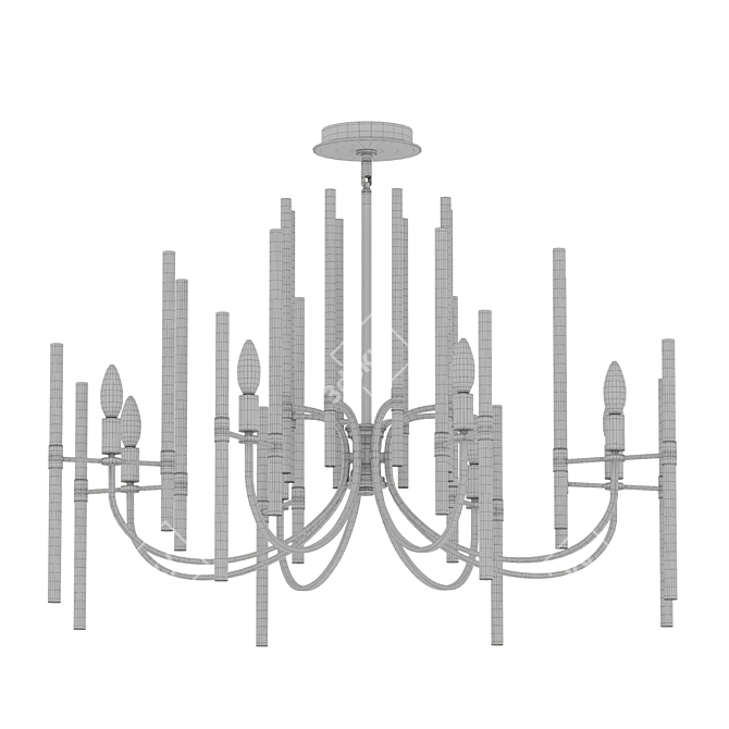 Elegant Crystal Tiered Chandelier 3D model image 2