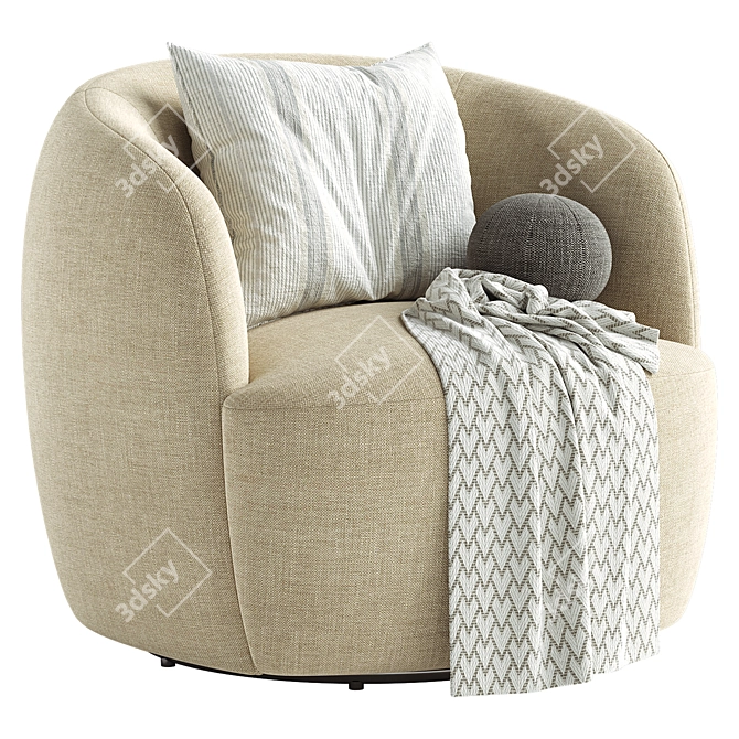 Elegant Gwyneth Swivel Chair 3D model image 1