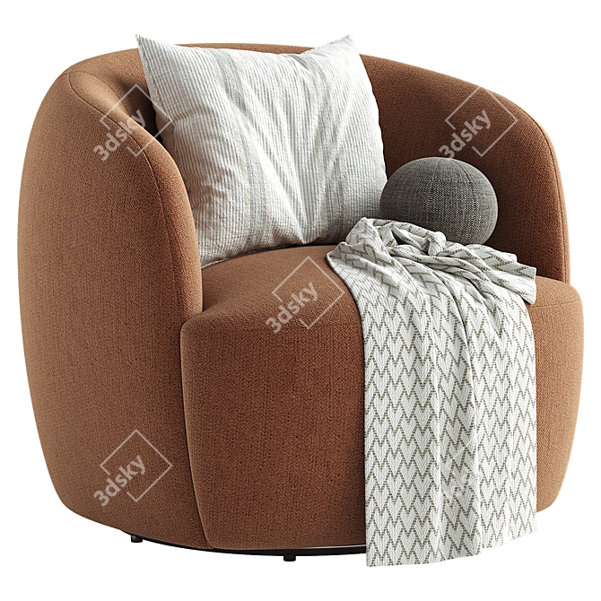 Elegant Gwyneth Swivel Chair 3D model image 2