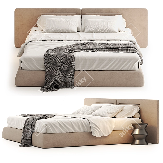 Snow Boucle Bed Downloadable 3D Model 3D model image 6