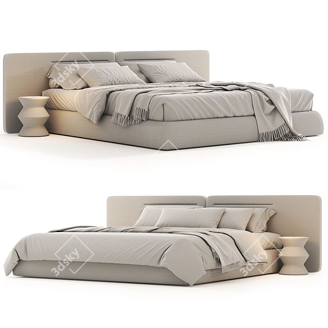 Snow Boucle Bed Downloadable 3D Model 3D model image 7