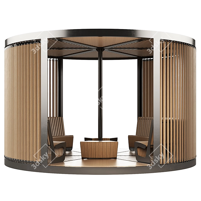 Round Pergola Set - Obj Export 3D model image 9