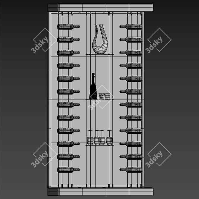 Float Glass Wine Shelf (Blue Grouse) 3D model image 3