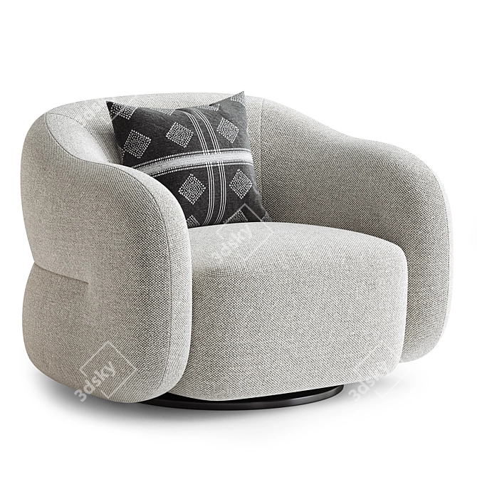 Ergonomic Swivel Chair: Modern Design 3D model image 2