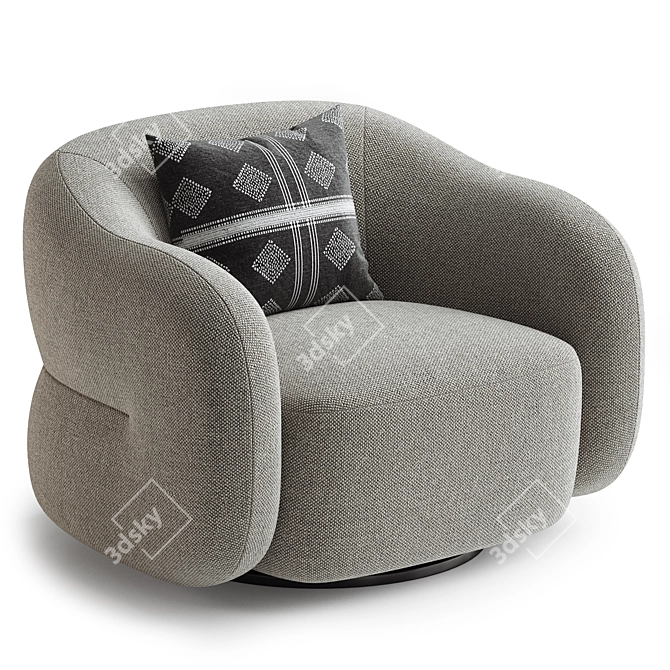 Ergonomic Swivel Chair: Modern Design 3D model image 3