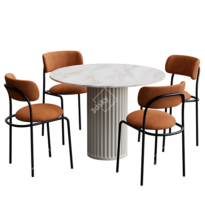  Modern Dining Set Furniture 3D model image 1