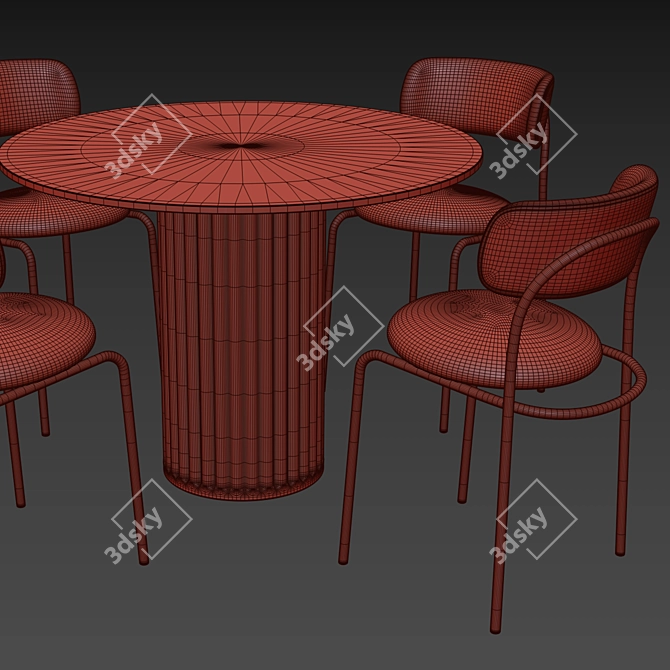  Modern Dining Set Furniture 3D model image 4