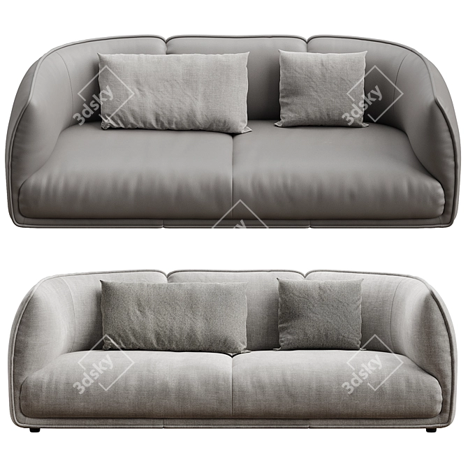 Luxury Chapman Fabric Leather Sofa 3D model image 3