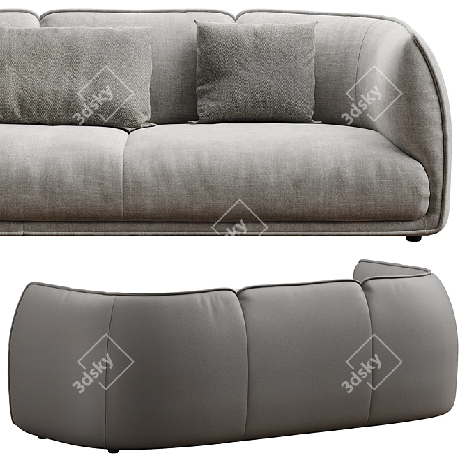 Luxury Chapman Fabric Leather Sofa 3D model image 5