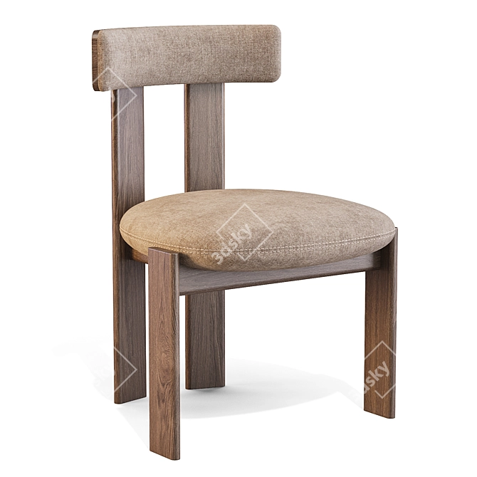 Pi Chair: Minimalist Comfort Icon 3D model image 2