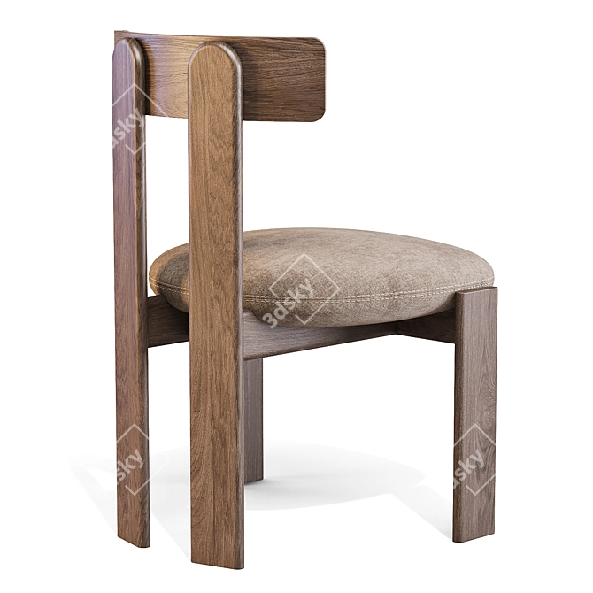 Pi Chair: Minimalist Comfort Icon 3D model image 4