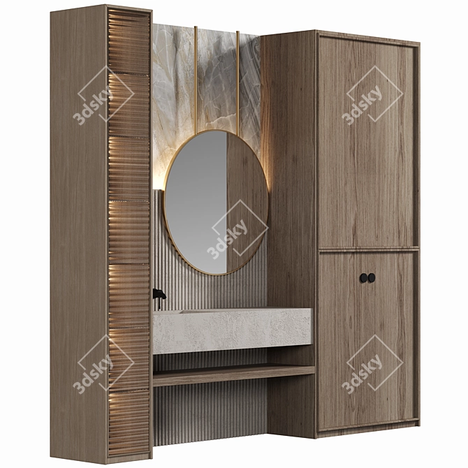 Modular Bathroom Furniture Set 3D model image 2