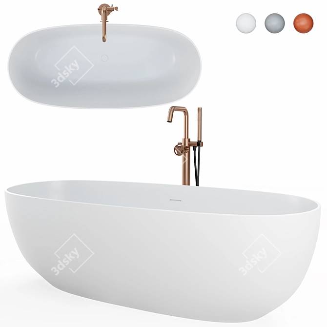 Disenia Ellisse Oval Freestanding Bath 3D model image 1