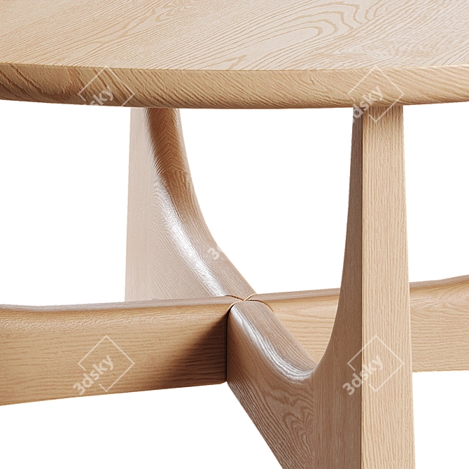 Tanner Solid Wood Tables Set 3D model image 5