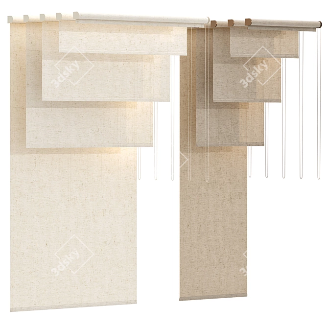 Premium Roller Blinds Set 01 3D model image 3