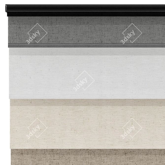 Premium Roller Blinds Set 01 3D model image 5