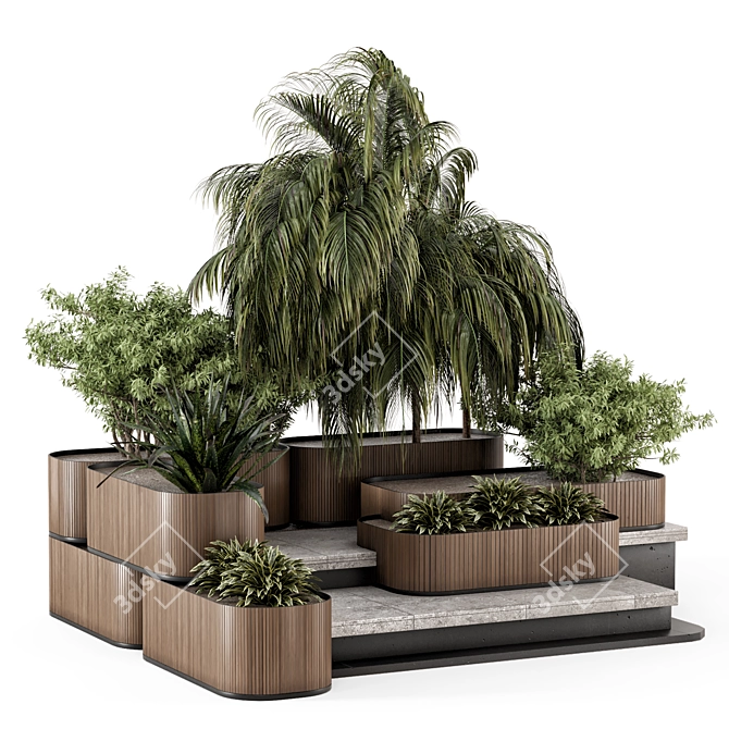 Green Oasis Bush Tree Set 3D model image 1