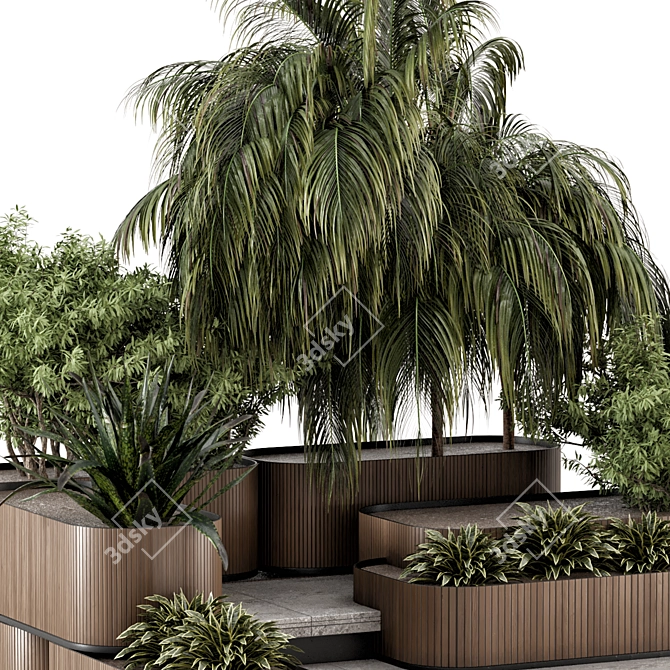 Green Oasis Bush Tree Set 3D model image 3