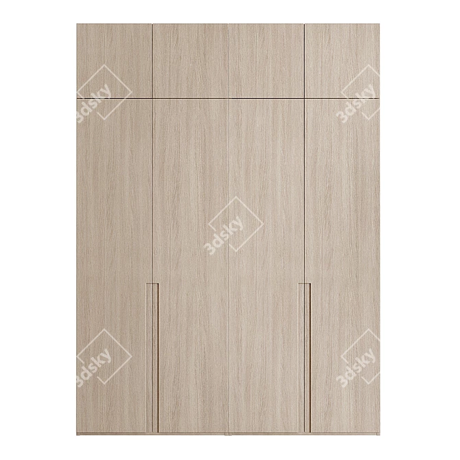 Customizable Modern Wooden Wardrobe Cabinet 3D model image 4