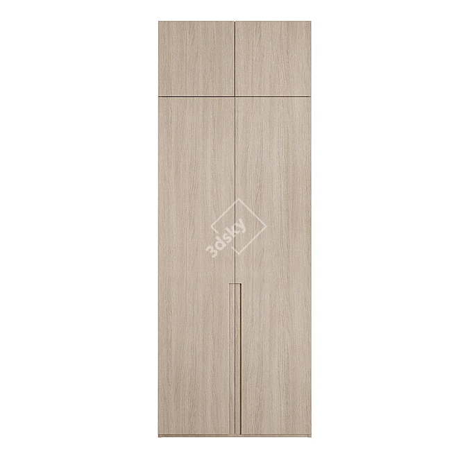 Customizable Modern Wooden Wardrobe Cabinet 3D model image 5