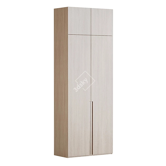 Customizable Modern Wooden Wardrobe Cabinet 3D model image 6