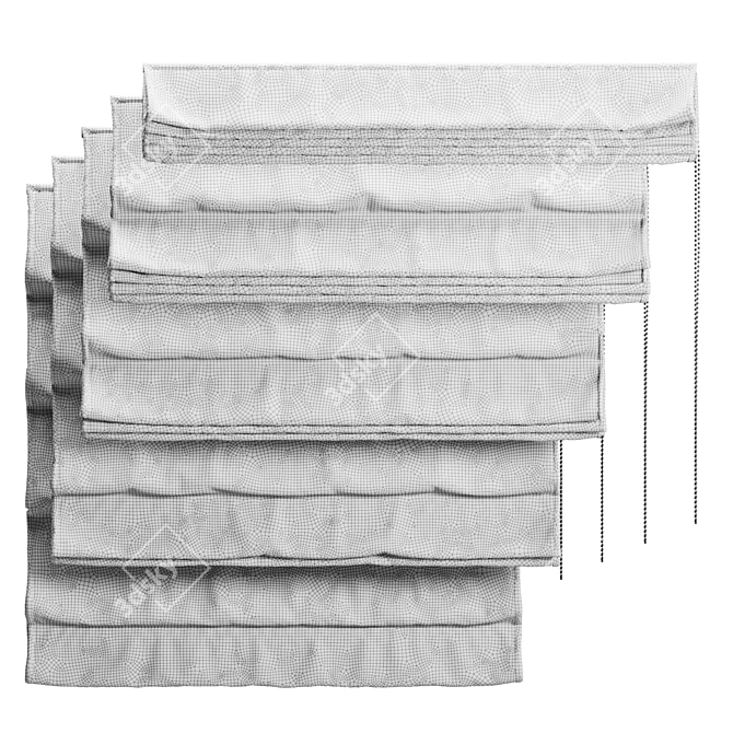 Roman Shades Collection: Corona-Ready 3D model image 4