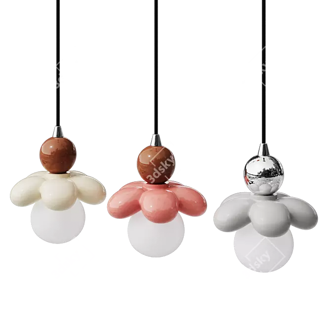 Blooming Petal Pendant Light 3D model image 1