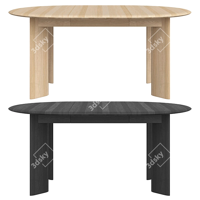 Ferm Living Bevel Wooden Table 3D model image 3