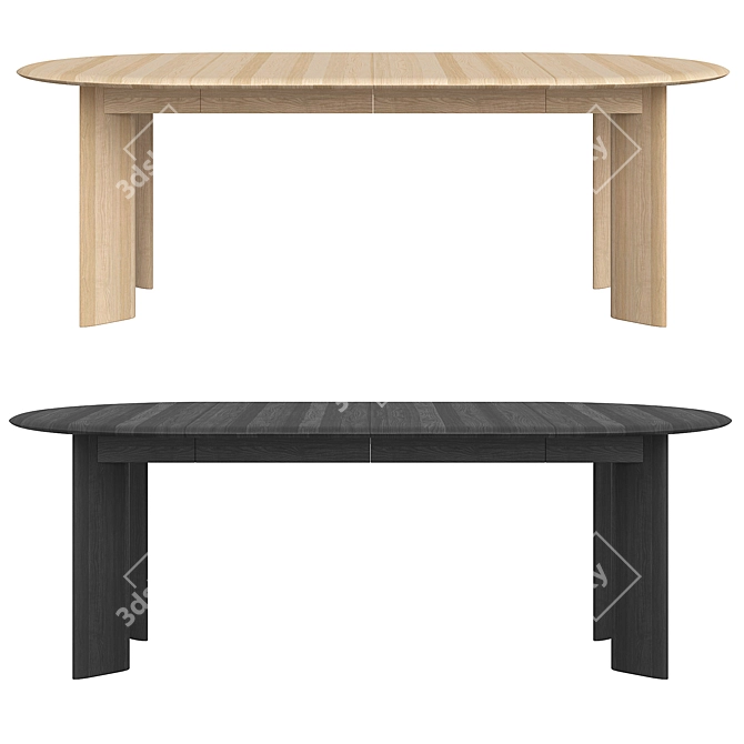 Ferm Living Bevel Wooden Table 3D model image 4