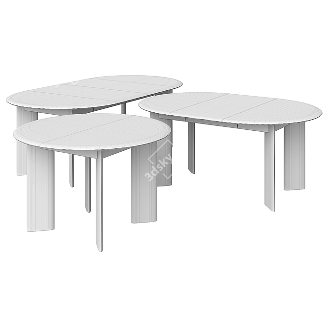 Ferm Living Bevel Wooden Table 3D model image 5