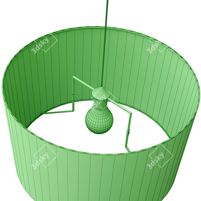 Luxe Drum-Shaped Fabric Lampshade 3D model image 3