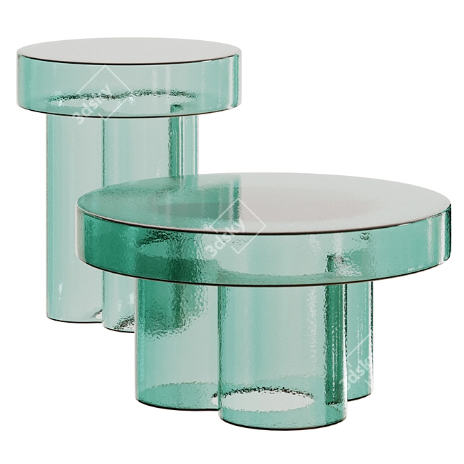 Elegant Glass Soda Tables Miniforms 3D model image 4