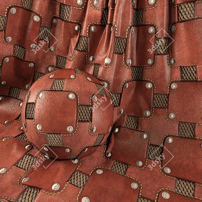 Patchwork Leather Fabric Textures Set 3D model image 2