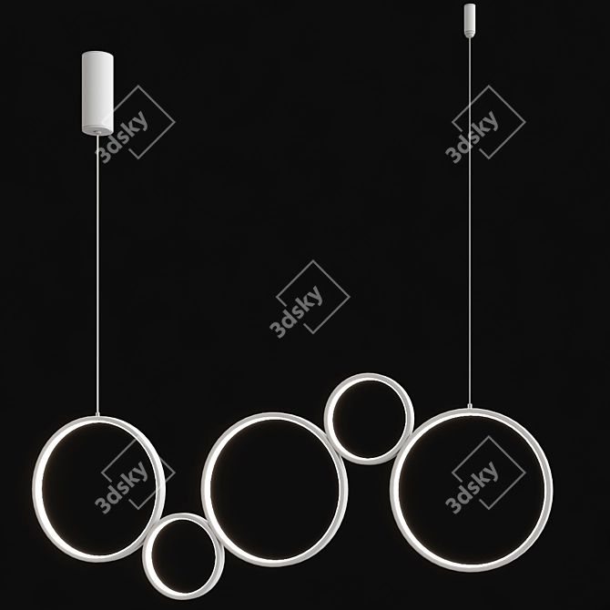 Modern LED Aluminium Pendant Lamp 3D model image 2