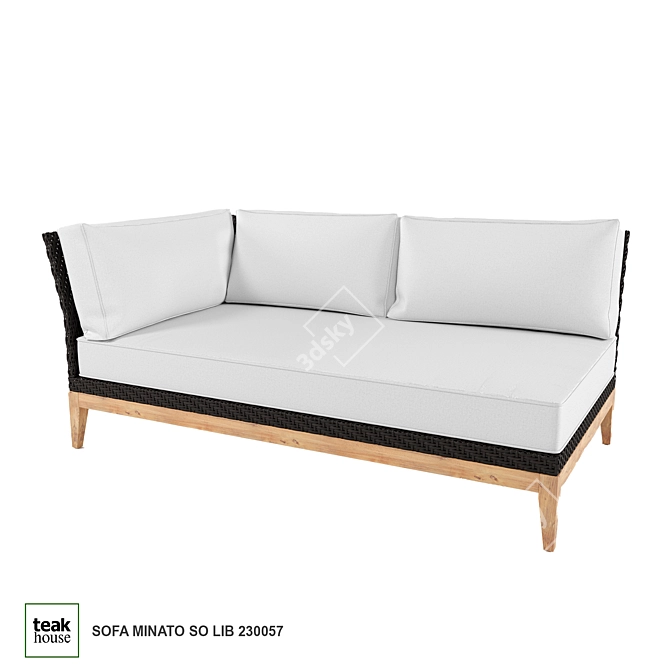 Modern Teak Loveseat Sofa 3D model image 1