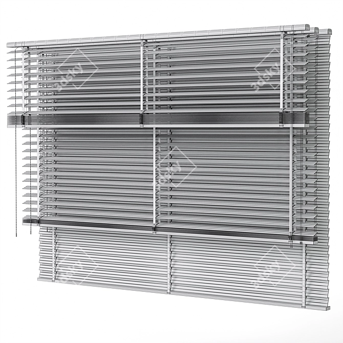  Tri-Position Wooden Blinds Set 3D model image 6