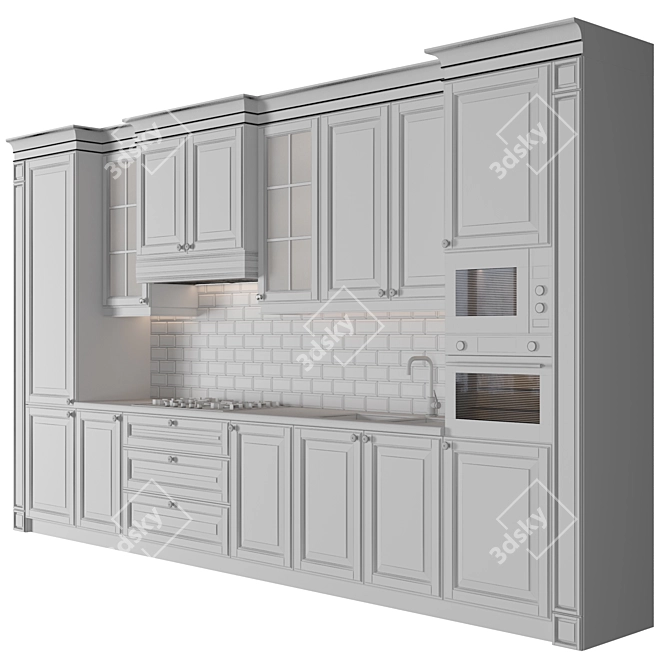 Classic Kitchen 3D Model Kit 3D model image 4