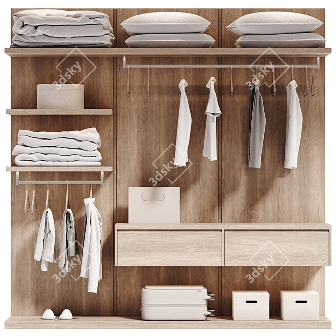 Bright Open Wardrobe Room 3D model image 2