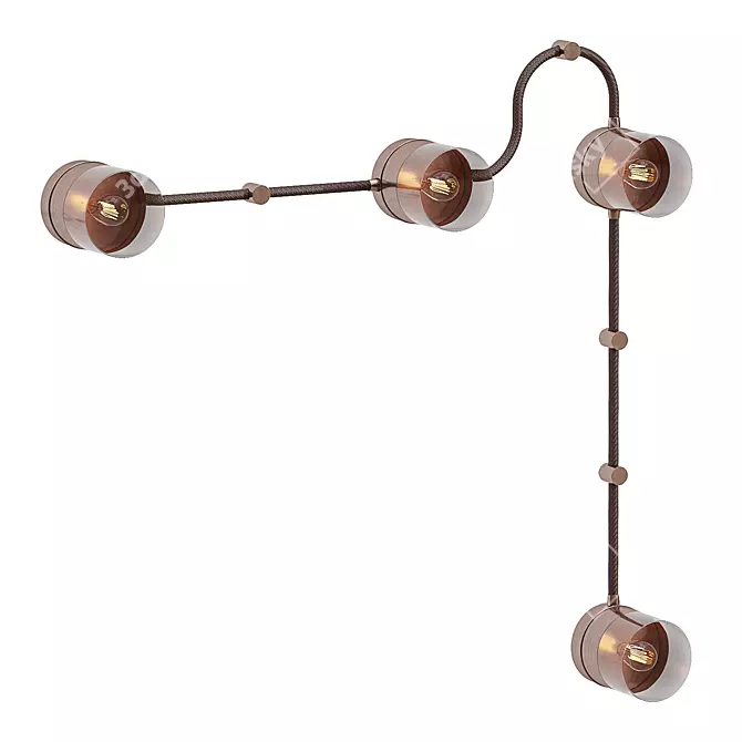 Industrial Rustic Wall Sconce Light 3D model image 1