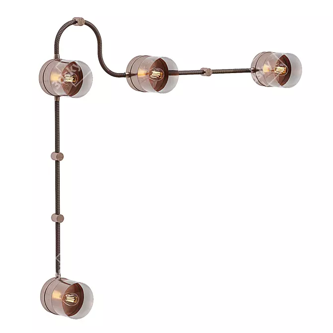 Industrial Rustic Wall Sconce Light 3D model image 2