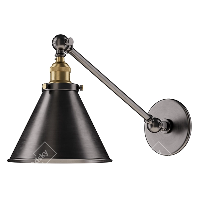 Industrial Chic Reading Sconce 3D model image 2