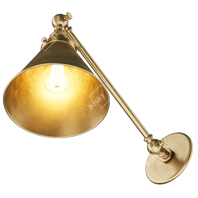 Industrial Chic Reading Sconce 3D model image 4