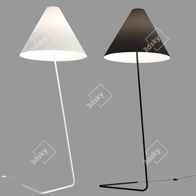 Sleek Minimalist HAT Floor Lamp 3D model image 2