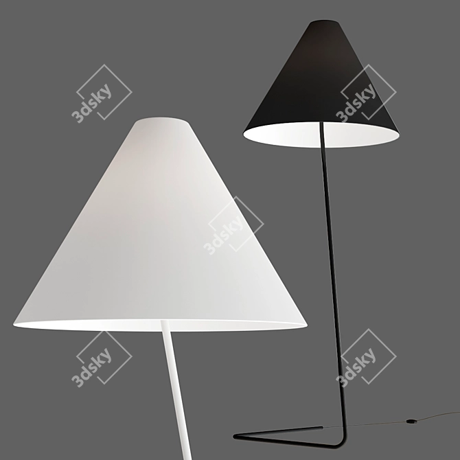 Sleek Minimalist HAT Floor Lamp 3D model image 3