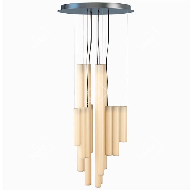 Contemporary Silo Lamp Fixture 3D model image 2