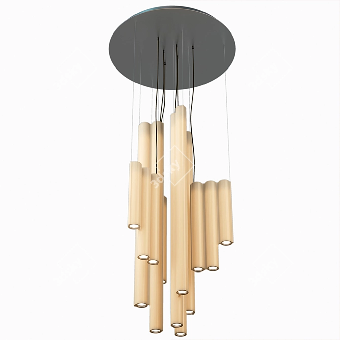 Contemporary Silo Lamp Fixture 3D model image 5