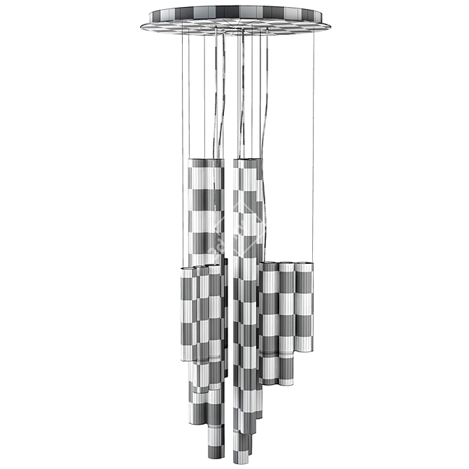 Contemporary Silo Lamp Fixture 3D model image 7