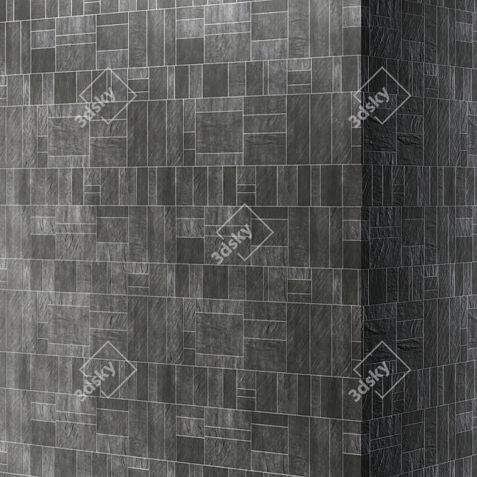 Seamless Slate Tile Textures 3D model image 3