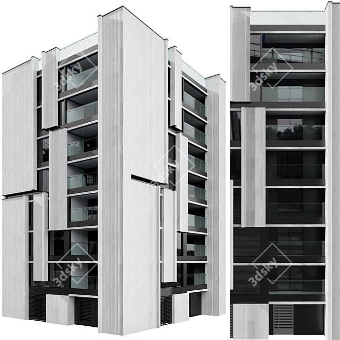 Architectural Model No104: Detailed Building 3D model image 1