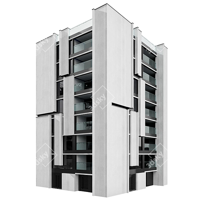 Architectural Model No104: Detailed Building 3D model image 2